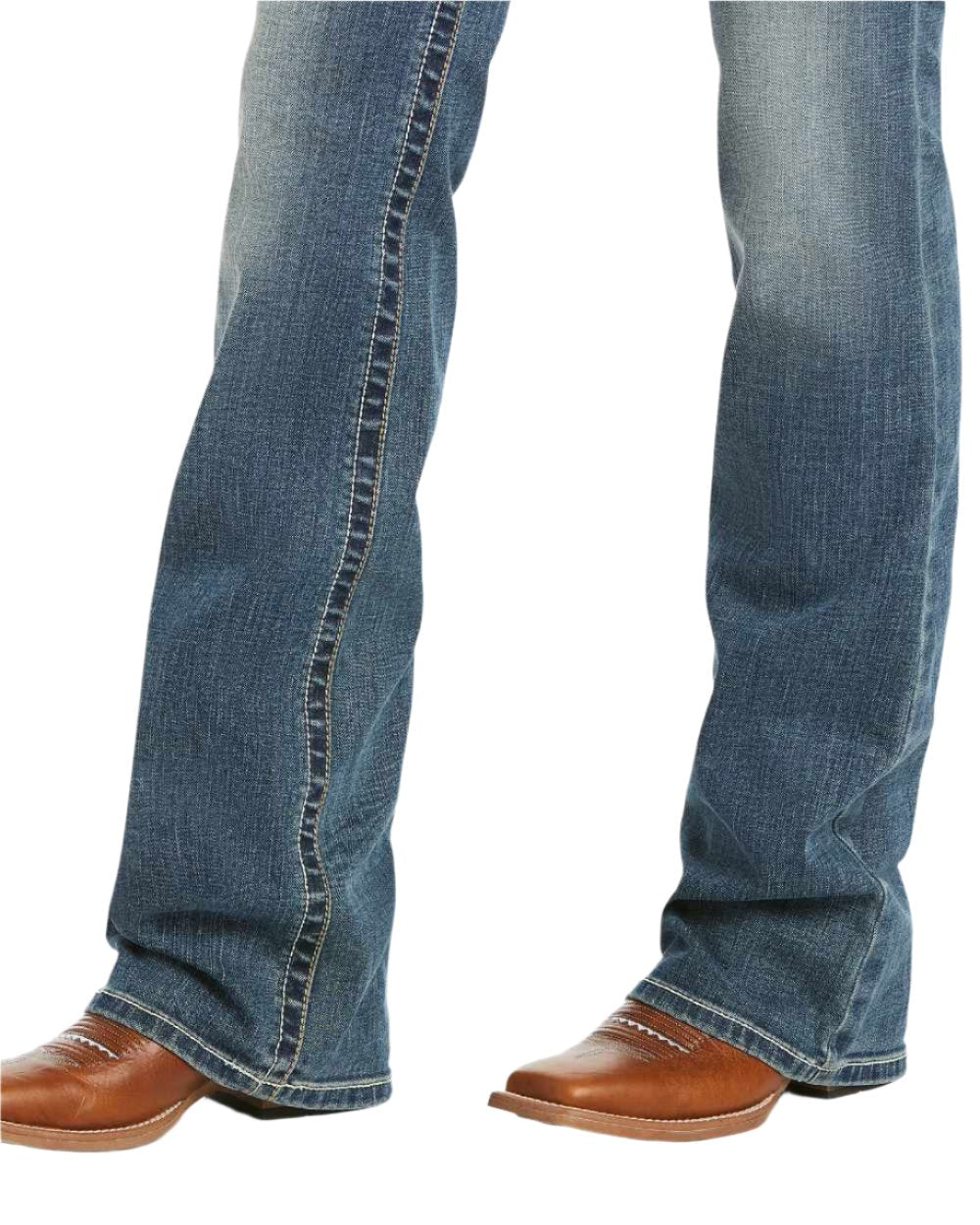 Ariat Womens Real Mid Rise Stretch Whipstitch Boot Cut Jeans